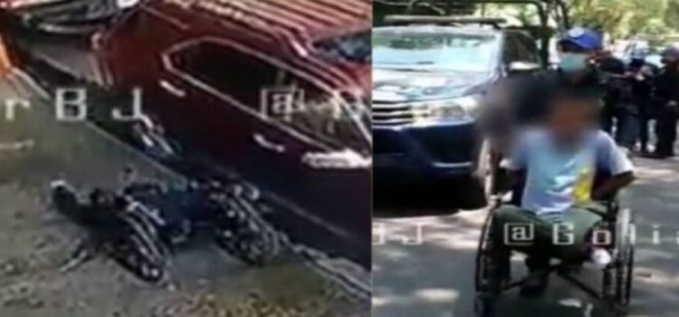Ladrón en silla de ruedas se cae mientras robaba