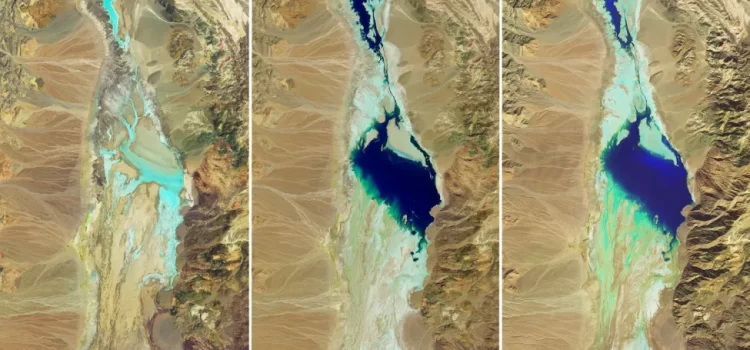 Lago emerge en el Valle de la Muerte tras inusual serie de tormentas en California