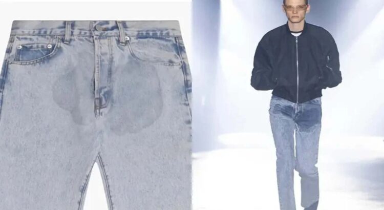 ¡Revuelo en la moda! ¿Jeans con manchas de orina, la nueva tendencia?