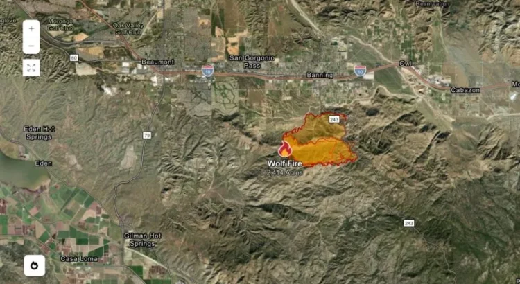 El mapa del incendio Wolf en California muestra dónde se extendió el fuego durante la noche
